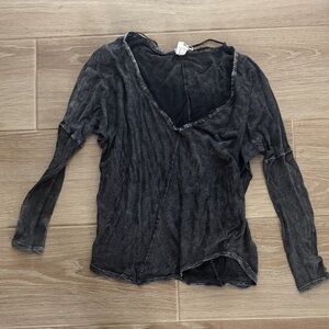 We The Free Charcoal Long Sleeve Top